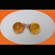 BOUCLES D'OREILLES BILLES EN AMBRE MONTE SUR ARGENT