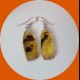 BOUCLES D'OREILLES BOUTEILLES EN AMBRE MONTE SUR ARGENT