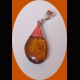 PENDENTIF: AMBRE  DOMINICAIN MONTE SUR ARGENT