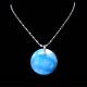 SPLENDIDE PENDENTIF ROND EN LARIMAR ATTACHE EN ARGENT