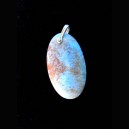 PENDENTIF OVALE EN LARIMAR ATTACHE EN ARGENT