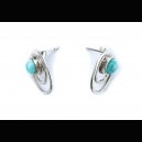 Boucles d'oreille en Larimar et argent massif 925