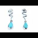 Boucles d'oreilles en Larimar et argent massif