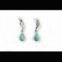 Boucles d'oreilles en Larimar et argent massif