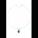Collier en larimar et argent massif