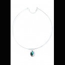 Collier en larimar et argent massif