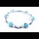 Bracelet en larimar et argent masif