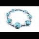 Bracelet en larimar et argent masif