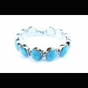 Bracelet en larimar et argent masif