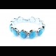 Bracelet en larimar et argent masif