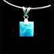 PENDENTIF EN LARIMAR MONTE SUR ARGENT