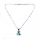 COLLIER EN LARIMAR ET ARGENT MASSIF 925