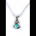 PENDENTIF EN LARIMAR MONTE SUR ARGENT MASSIF