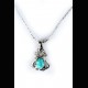 PENDENTIF EN LARIMAR MONTE SUR ARGENT MASSIF