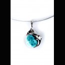 PENDENTIF EN LARIMAR MONTE SUR ARGENT MASSIF