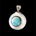 PENDENTIF EN LARIMAR MONTE SUR ARGENT MASSIF