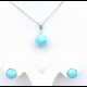 DELICATE PARURE EN LARIMAR ET ARGENT