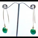 BOUCLES EN MALACHITE ET ARGENT