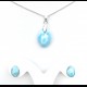 DELICATE PARURE EN LARIMAR ET ARGENT