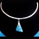 PENDENTIF EN LARIMAR MONTE SUR ARGENT